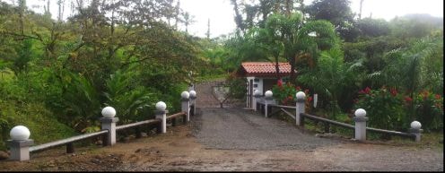 Estate gate and entrance road