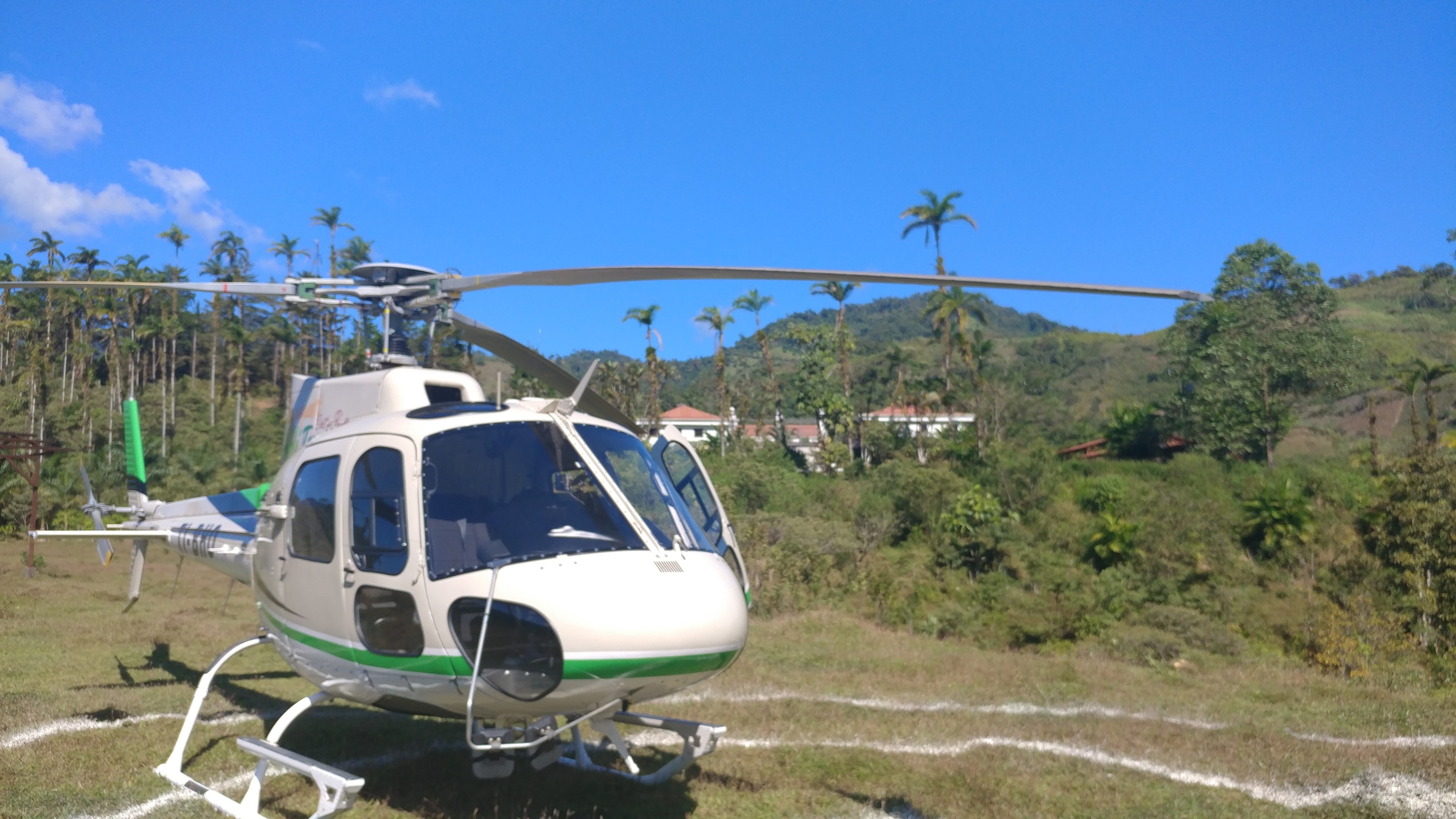 Helicopter on the private helipad at The Jewel of Costa Rica